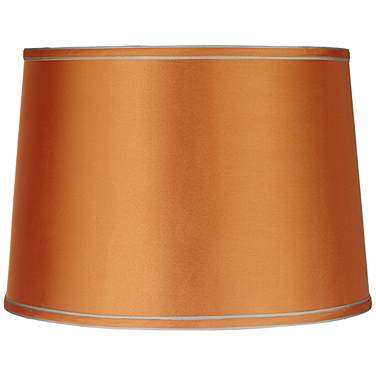Springcrest Sydnee Satin Orange Silver Trim Drum Shade 14x16x11 (Spider)