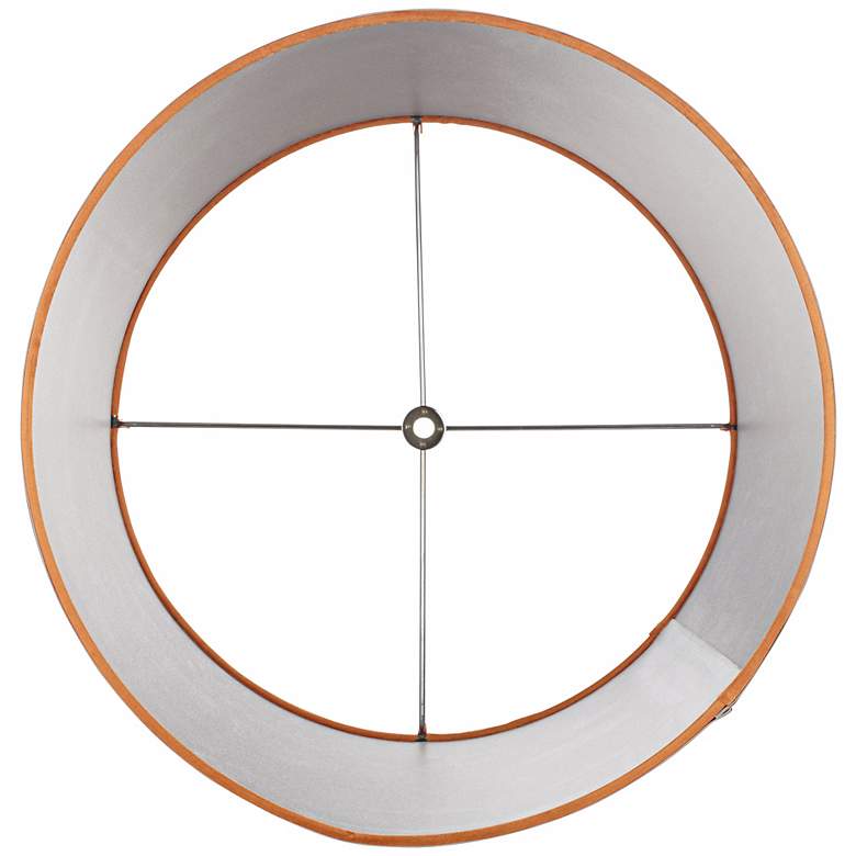 Image 3 Springcrest Sydnee Satin Orange Silver Trim Drum Shade 14x16x11 (Spider) more views