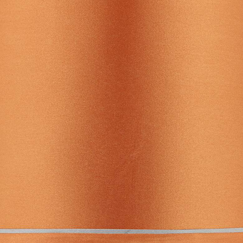 Image 4 Springcrest Sydnee Satin Orange Silver Trim Drum Shade 14x16x11 (Spider) more views