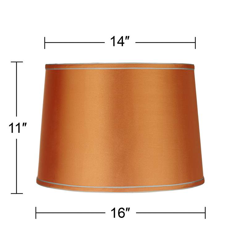 Image 5 Springcrest Sydnee Satin Orange Silver Trim Drum Shade 14x16x11 (Spider) more views