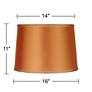 5_Springcrest Sydnee Satin Orange Silver Trim Drum Shade 14x16x11 (Spider) more views