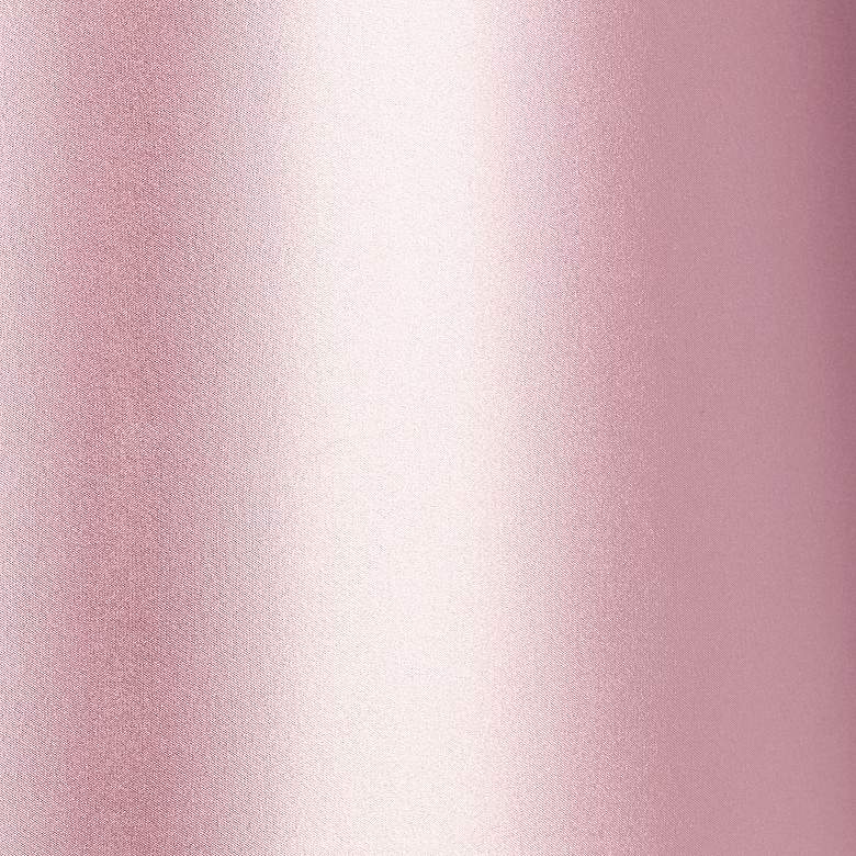 Image 4 Springcrest Sydnee Soft Pink Satin Silver Trim Drum Shade 14x16x11 (Spider) more views