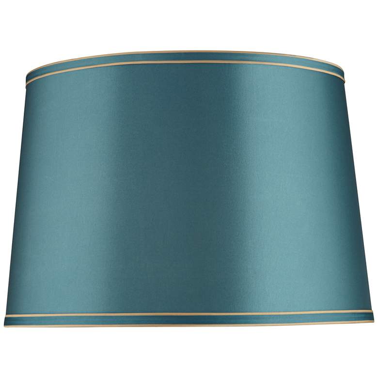 Image 1 Springcrest Sydnee Soft Teal Blue Shade with Gold Trim 14x16x11 (Spider)