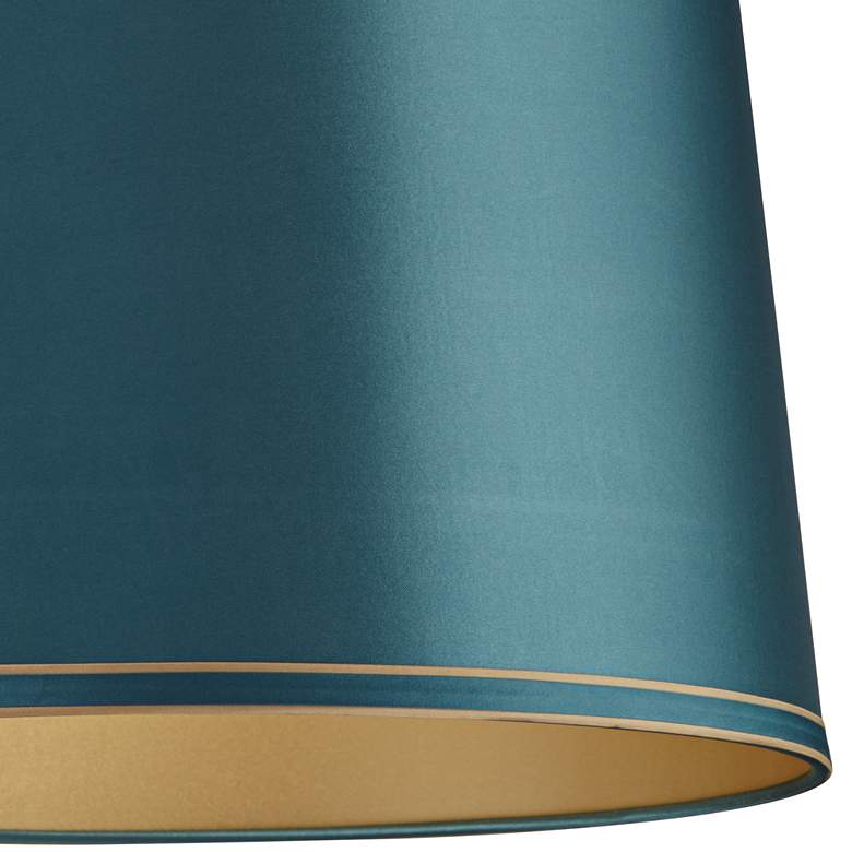Image 2 Springcrest Sydnee Soft Teal Blue Shade with Gold Trim 14x16x11 (Spider) more views