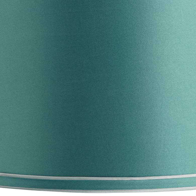 Image 2 Springcrest Sydnee Soft Teal Silver Trim Drum Lamp Shade 14x16x11 (Spider) more views