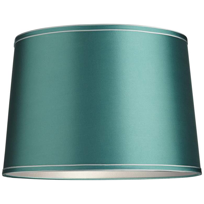 Image 3 Springcrest Sydnee Soft Teal Silver Trim Drum Lamp Shade 14x16x11 (Spider) more views