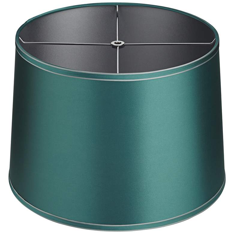 Image 4 Springcrest Sydnee Soft Teal Silver Trim Drum Lamp Shade 14x16x11 (Spider) more views