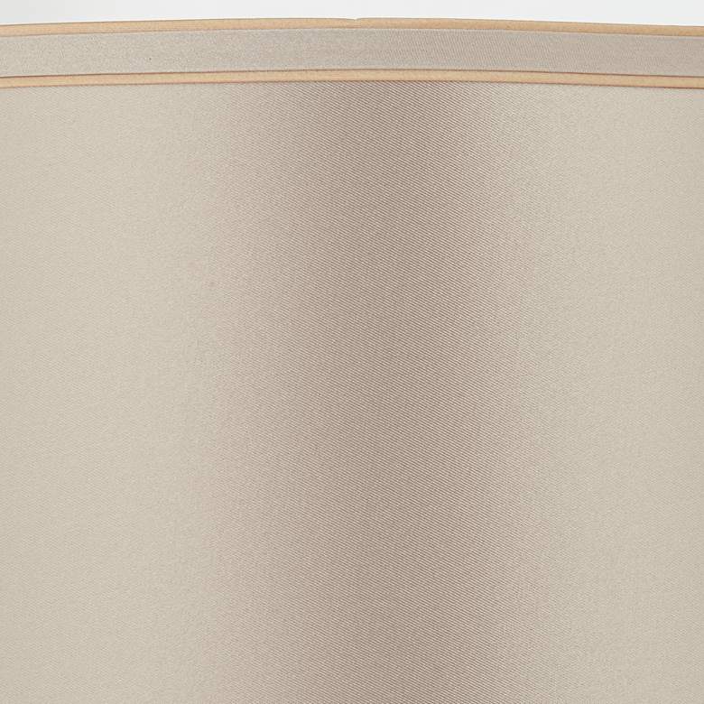 Image 2 Springcrest Sydnee Taupe Satin with Gold Trim Drum Shade 14x16x11 (Spider) more views
