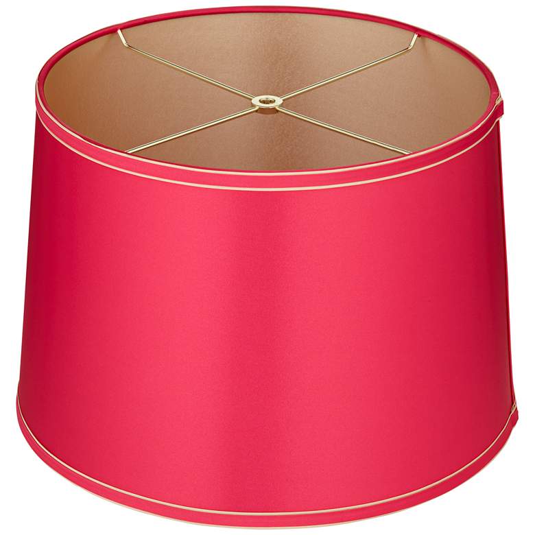 Image 4 Springcrest Sydnee Vivid Pink Gold Trim Drum Shade 14x16x11 (Spider) more views