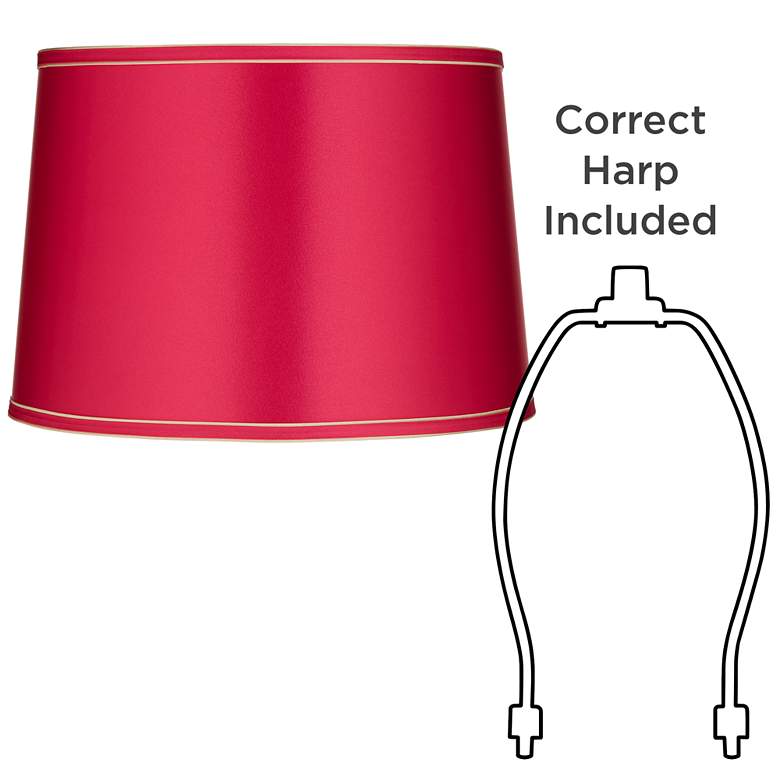 Image 6 Springcrest Sydnee Vivid Pink Gold Trim Drum Shade 14x16x11 (Spider) more views