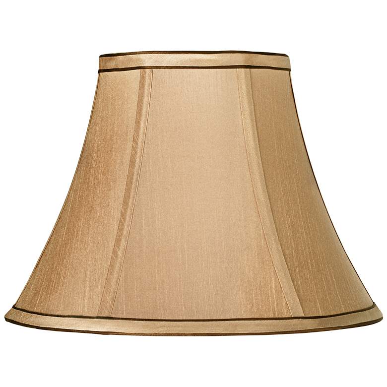 Image 1 Springcrest&#8482; Tan and Brown Trim Bell Shade 6x12x9 (Spider)