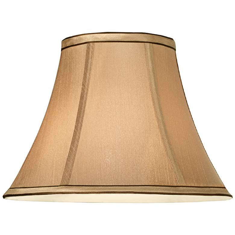 Image 2 Springcrest™ Tan and Brown Trim Bell Shade 6x12x9 (Spider) more views