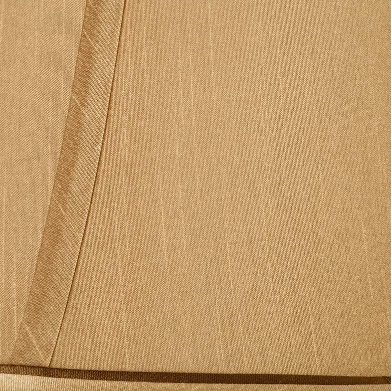 Image 2 Springcrest Tan Brown Fabric Set of 2 Bell Lamp Shades 7x14x11 (Spider) more views