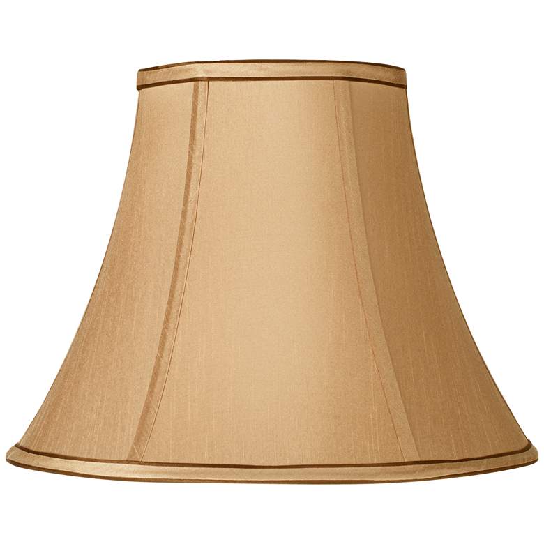 Image 3 Springcrest Tan Brown Fabric Set of 2 Bell Lamp Shades 7x14x11 (Spider) more views