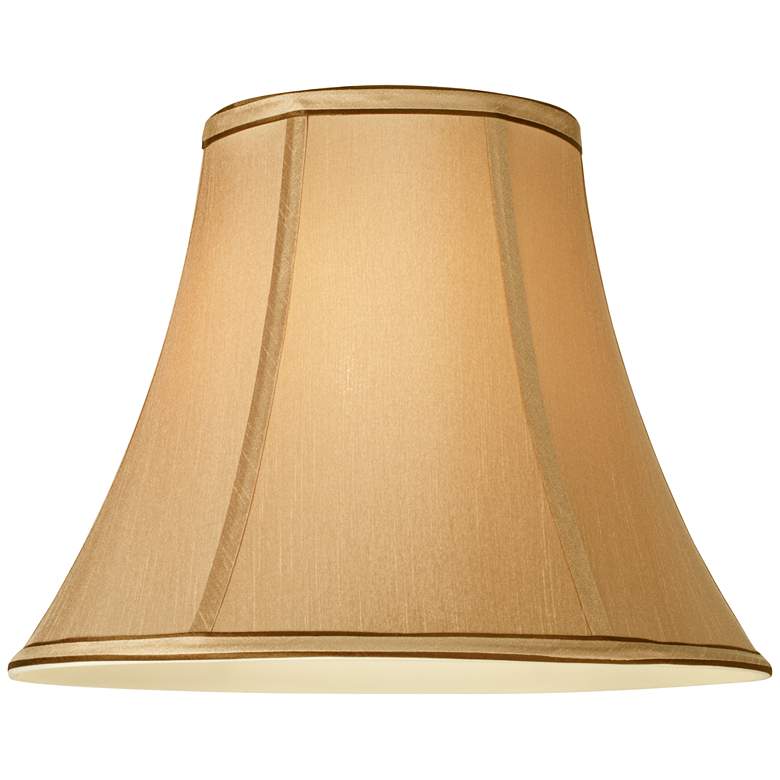Image 4 Springcrest Tan Brown Fabric Set of 2 Bell Lamp Shades 7x14x11 (Spider) more views
