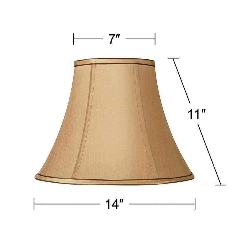 Image 7 Springcrest Tan Brown Fabric Set of 2 Bell Lamp Shades 7x14x11 (Spider) more views