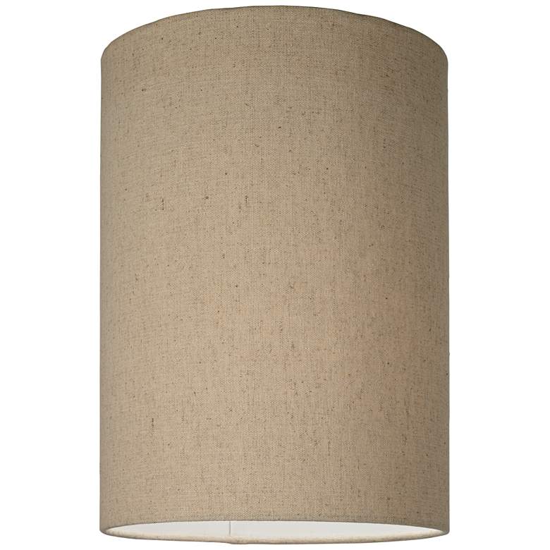 Image 3 Springcrest Tan Cotton Set of 2 Cylinder Lamp Shades 8x8x11 (Spider) more views