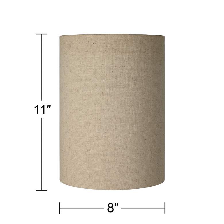 Image 6 Springcrest Tan Cotton Set of 2 Cylinder Lamp Shades 8x8x11 (Spider) more views