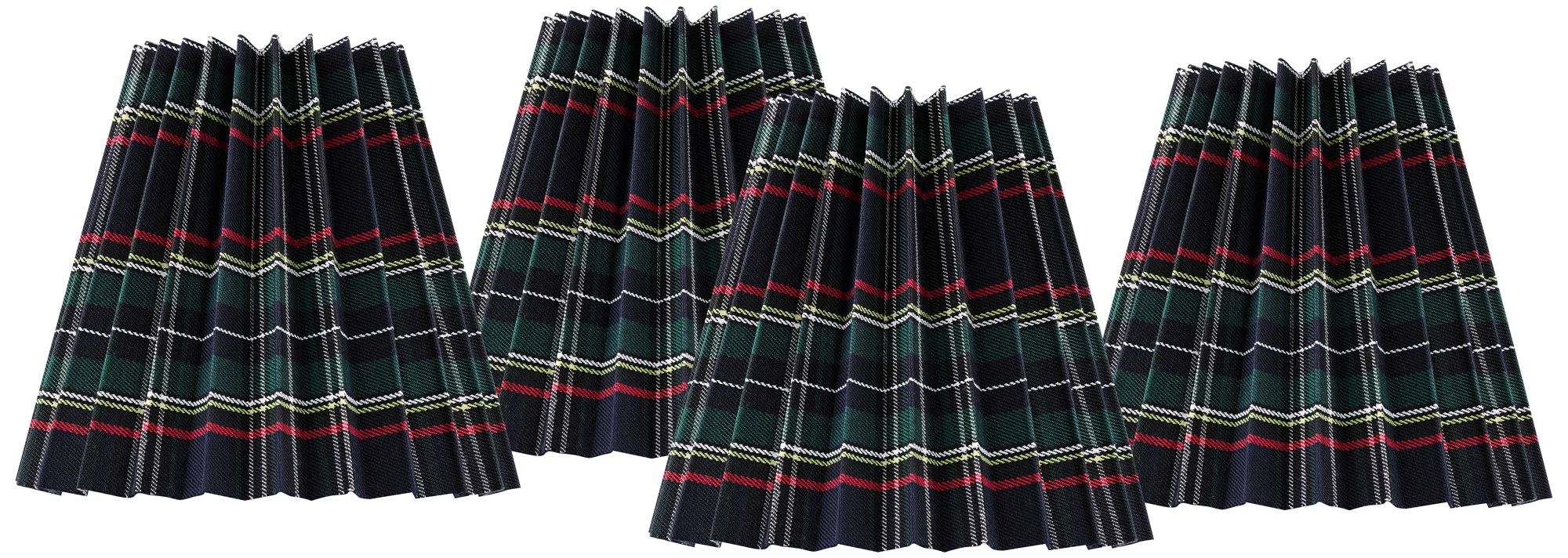 Thumbnail1 of Springcrest Tartan Navy Plaid Empire Shade 3x6x5x5.25 (Clip-On) Set of 4