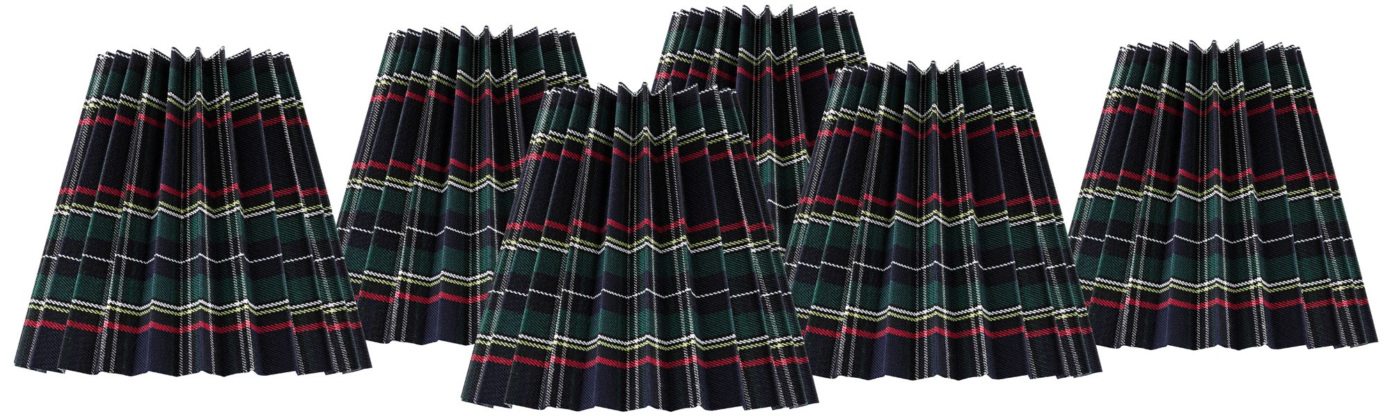 Thumbnail1 of Springcrest Tartan Navy Plaid Empire Shade 3x6x5x5.25 (Clip-On) Set of 6