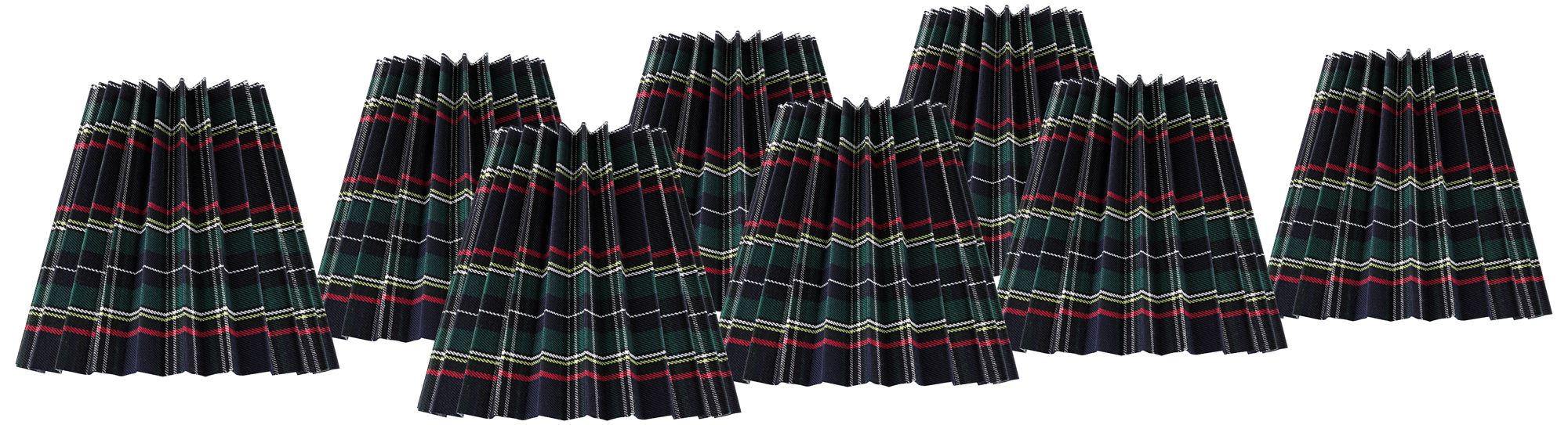 Thumbnail1 of Springcrest Tartan Navy Plaid Empire Shade 3x6x5x5.25 (Clip-On) Set of 8