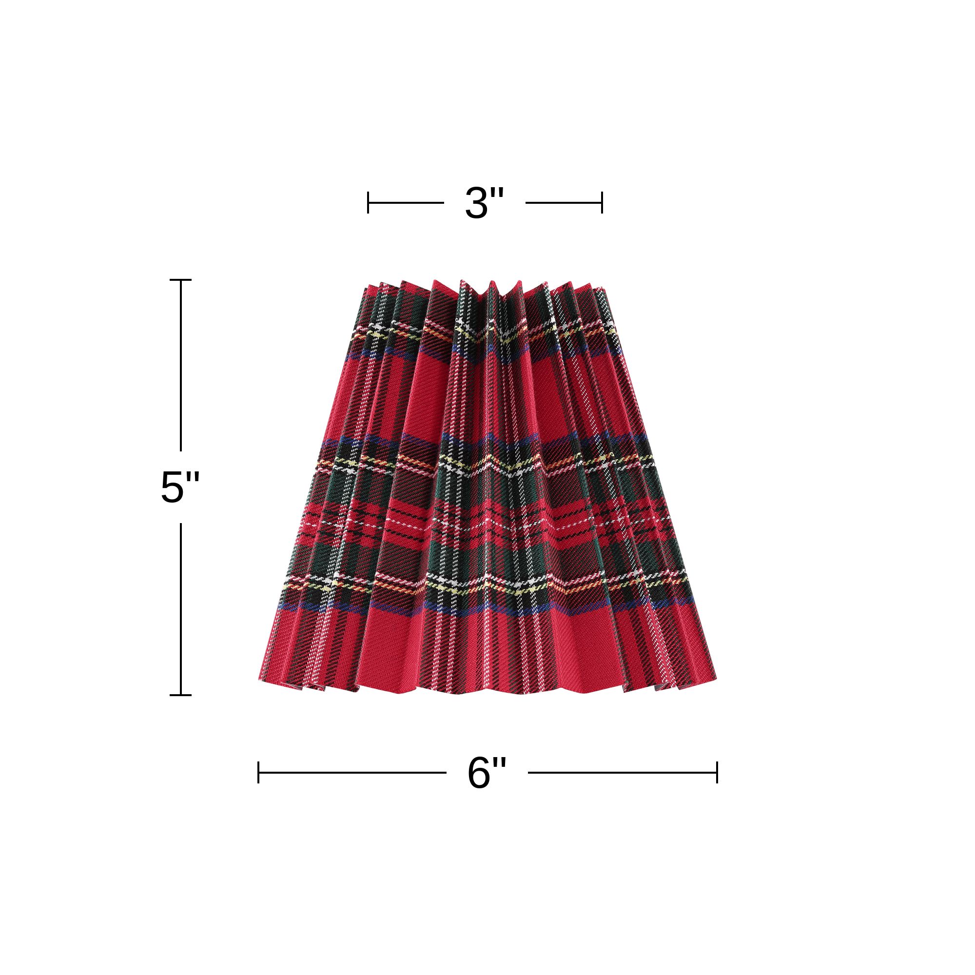 Springcrest Tartan Red Plaid Empire Shade 3x6x5x5.25 (Clip-On) Set of 6
