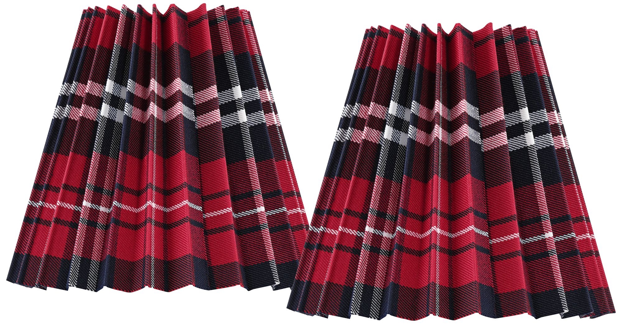 Thumbnail1 of Springcrest Tartan Scots Red Navy Plaid Shade 3x6x5x5.25 (Clip-On) Set of 2
