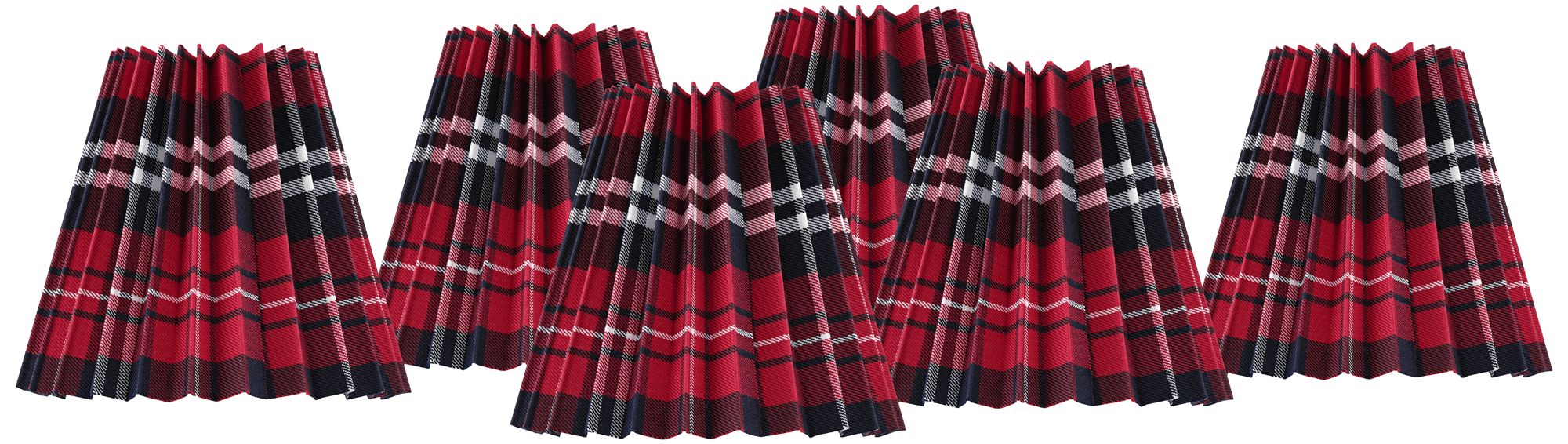 Thumbnail1 of Springcrest Tartan Scots Red Navy Plaid Shade 3x6x5x5.25 (Clip-On) Set of 6