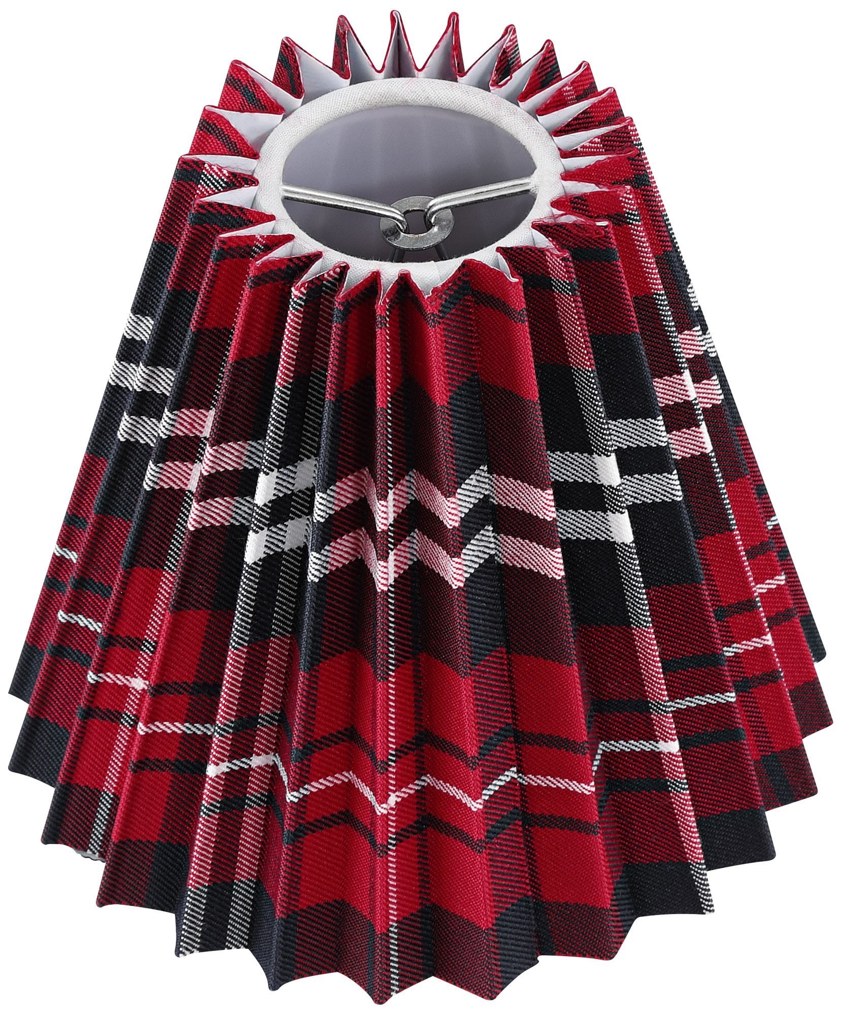 Image 6 Springcrest Tartan Scotts Red Navy Plaid Empire Shade 3x6x5x5.25 (Clip-On) more views