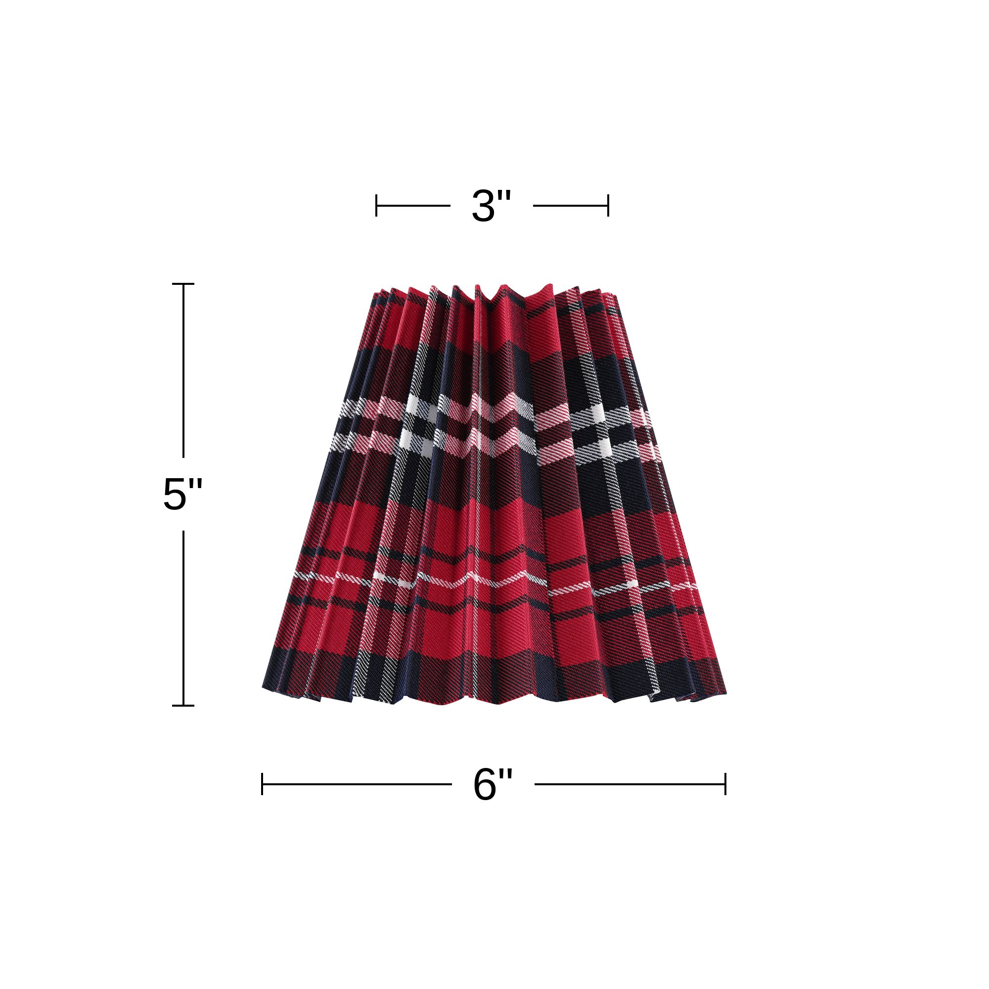 Image 7 Springcrest Tartan Scotts Red Navy Plaid Empire Shade 3x6x5x5.25 (Clip-On) more views