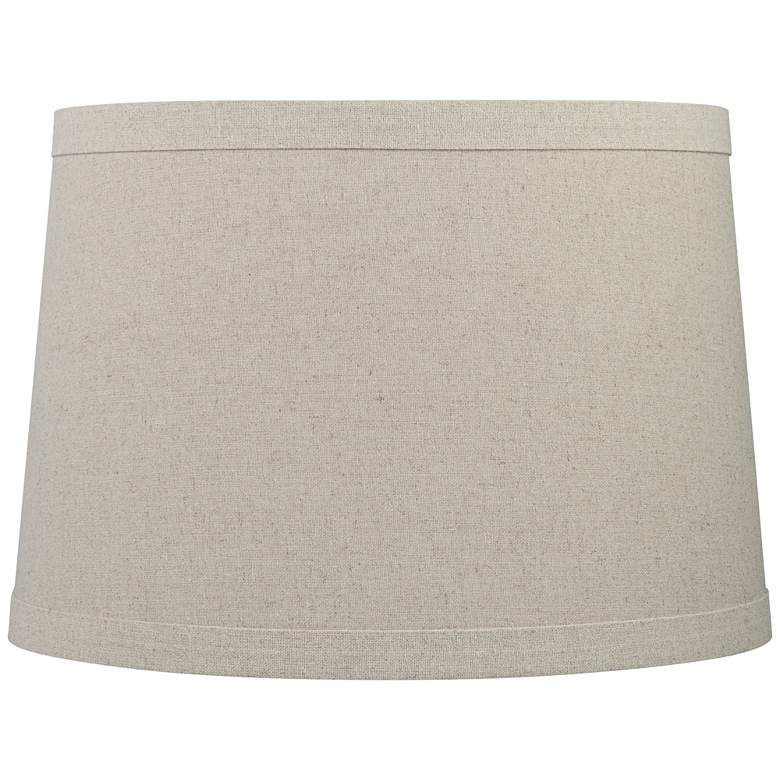 Image 1 Springcrest Taupe Gray Burlap Drum Lamp Shade 14x16x11 (Spider)