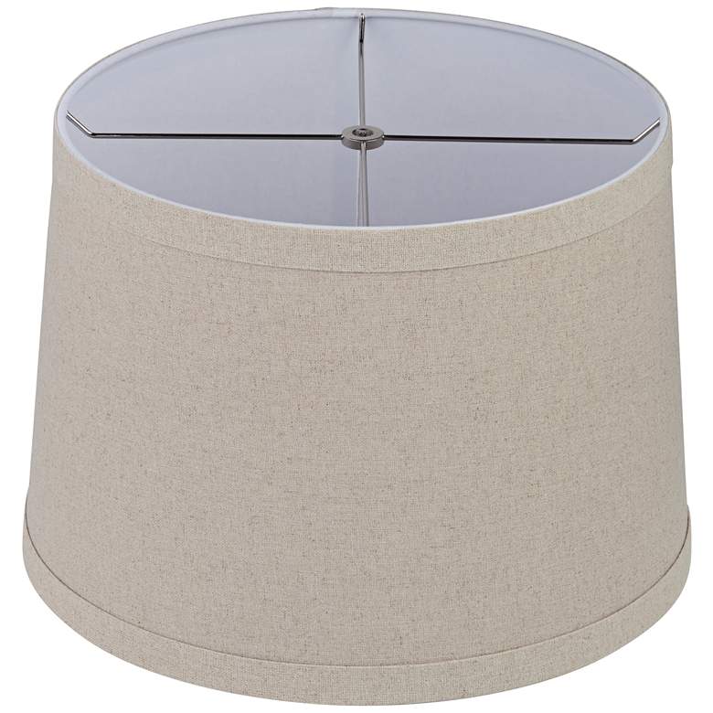 Image 4 Springcrest Taupe Gray Burlap Drum Lamp Shade 14x16x11 (Spider) more views