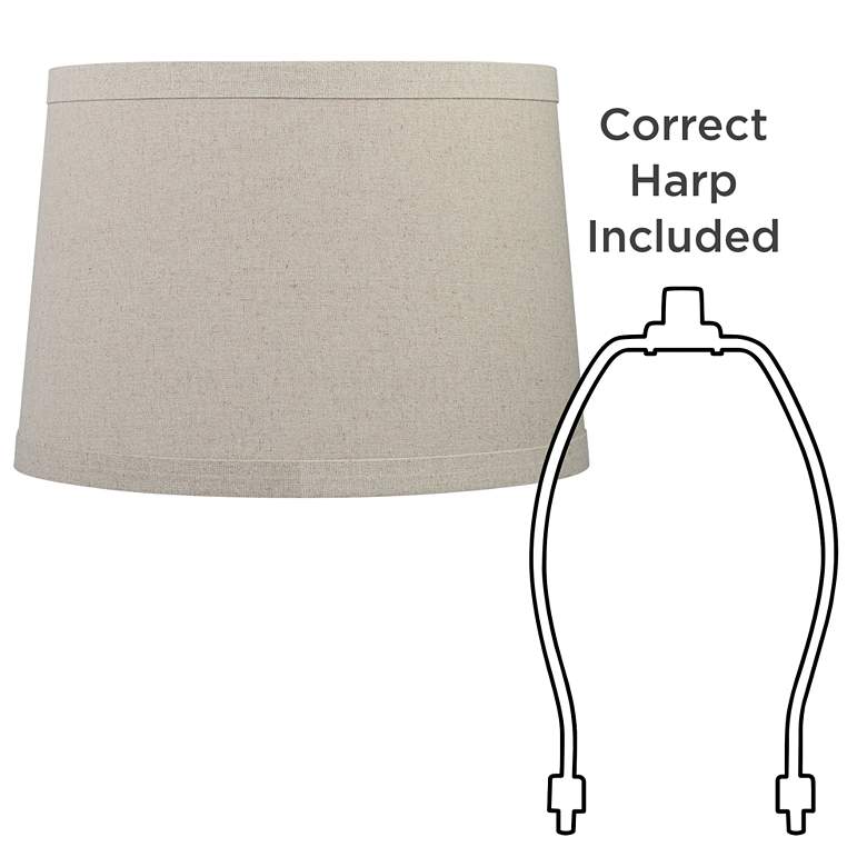 Image 6 Springcrest Taupe Gray Burlap Drum Lamp Shade 14x16x11 (Spider) more views