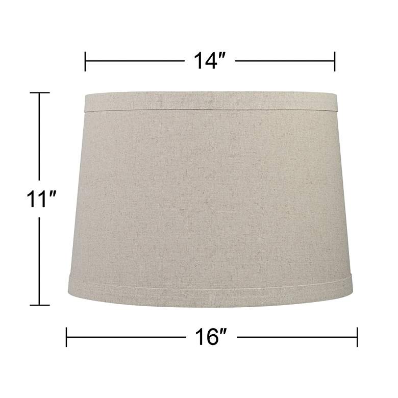 Image 7 Springcrest Taupe Gray Burlap Drum Lamp Shade 14x16x11 (Spider) more views