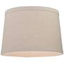 3_Springcrest Taupe/Gray Burlap Set of 2 Drum Lamp Shades 14x16x11 (Spider) more views