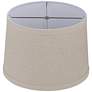 4_Springcrest Taupe/Gray Burlap Set of 2 Drum Lamp Shades 14x16x11 (Spider) more views