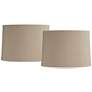 1_Springcrest Taupe Natural Linen Drum Shades 15x16x11 (Spider) Set of 2