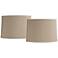 Springcrest Taupe Natural Linen Drum Shades 15x16x11 (Spider) Set of 2
