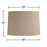 7_Springcrest Taupe Natural Linen Drum Shades 15x16x11 (Spider) Set of 2 more views