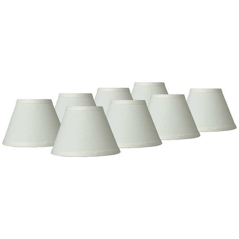 Image 1 Springcrest Taya Cream Chandelier Lamp Shades 3.5x7x5 (Clip-On) Set of 8