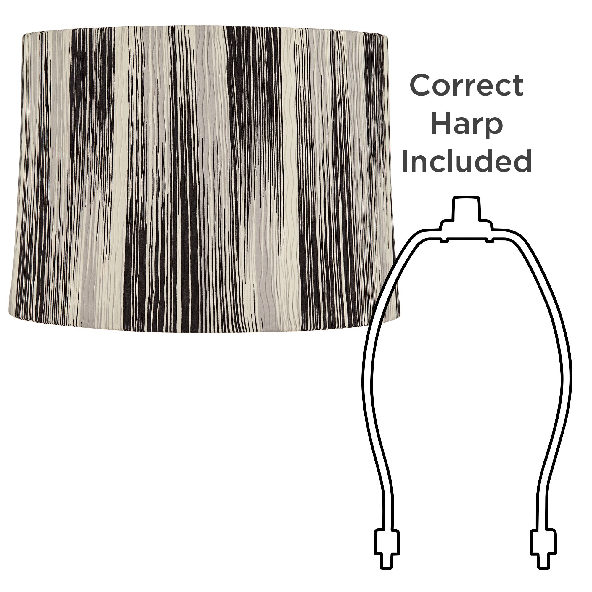 Image 6 Springcrest Tobey Black Monochrome Drum Lamp Shade 13x14x10 (Spider) more views