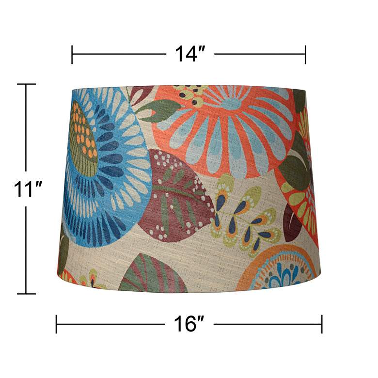 Image 7 Springcrest Tropic Fabric Set of 2 Drum Lamp Shades 14x16x11 (Spider) more views