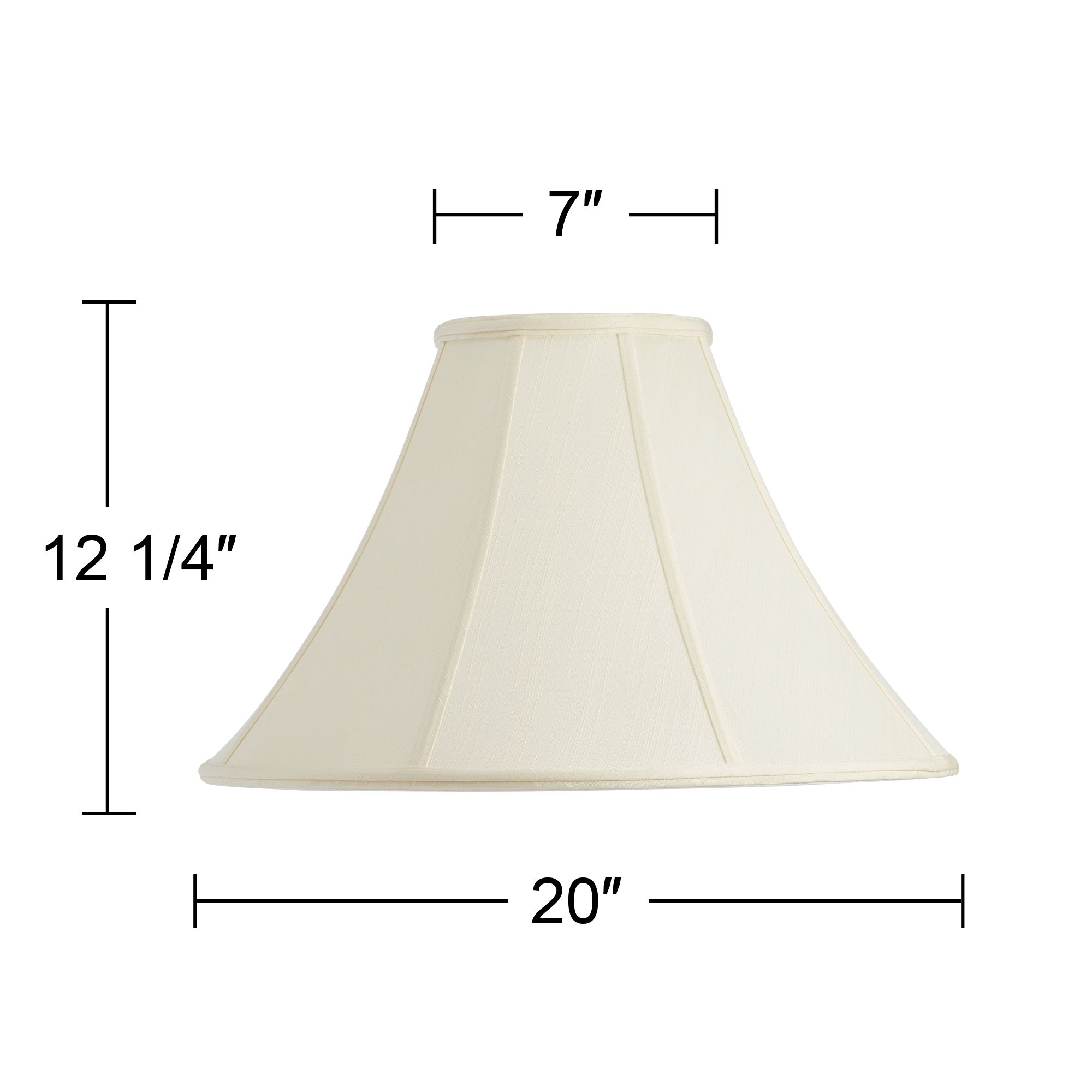 Image 7 Springcrest Turner Creme Flared Bell Lamp Shade 7x20x13.75 (Spider) more views