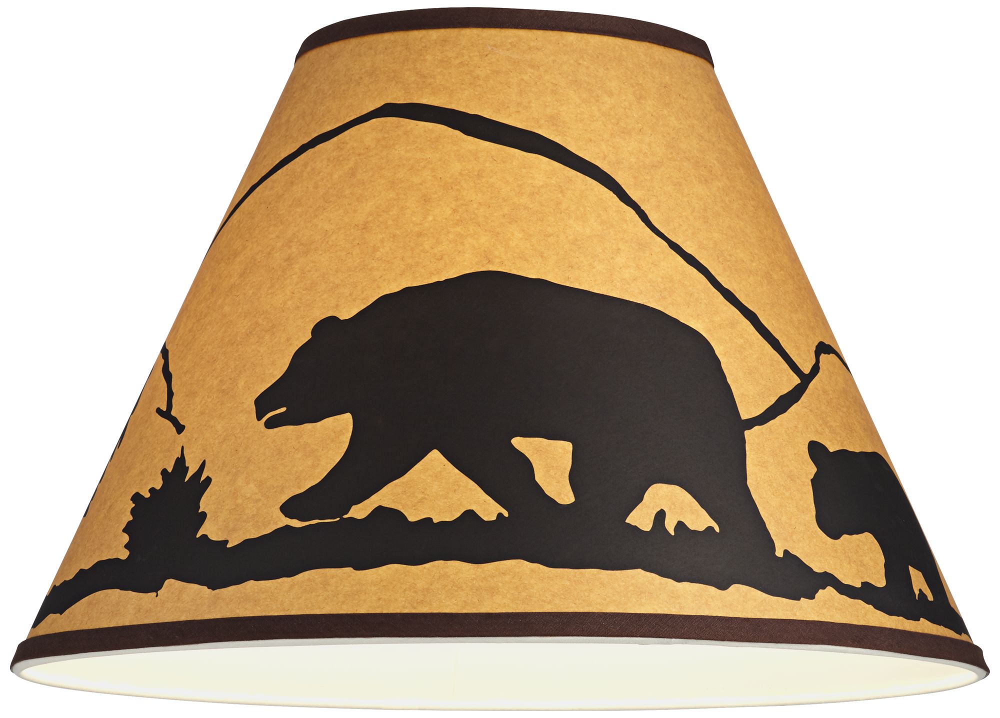 Image 6 Springcrest Ursa Mountain Bear Brown Paper Empire Shade 6x14x10 (Spider) more views