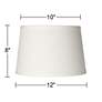 6_Springcrest Vena White Linen Tapered Drum Shade 10x12x8 (Spider) more views