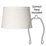 7_Springcrest Vena White Linen Tapered Drum Shade 10x12x8 (Spider) more views