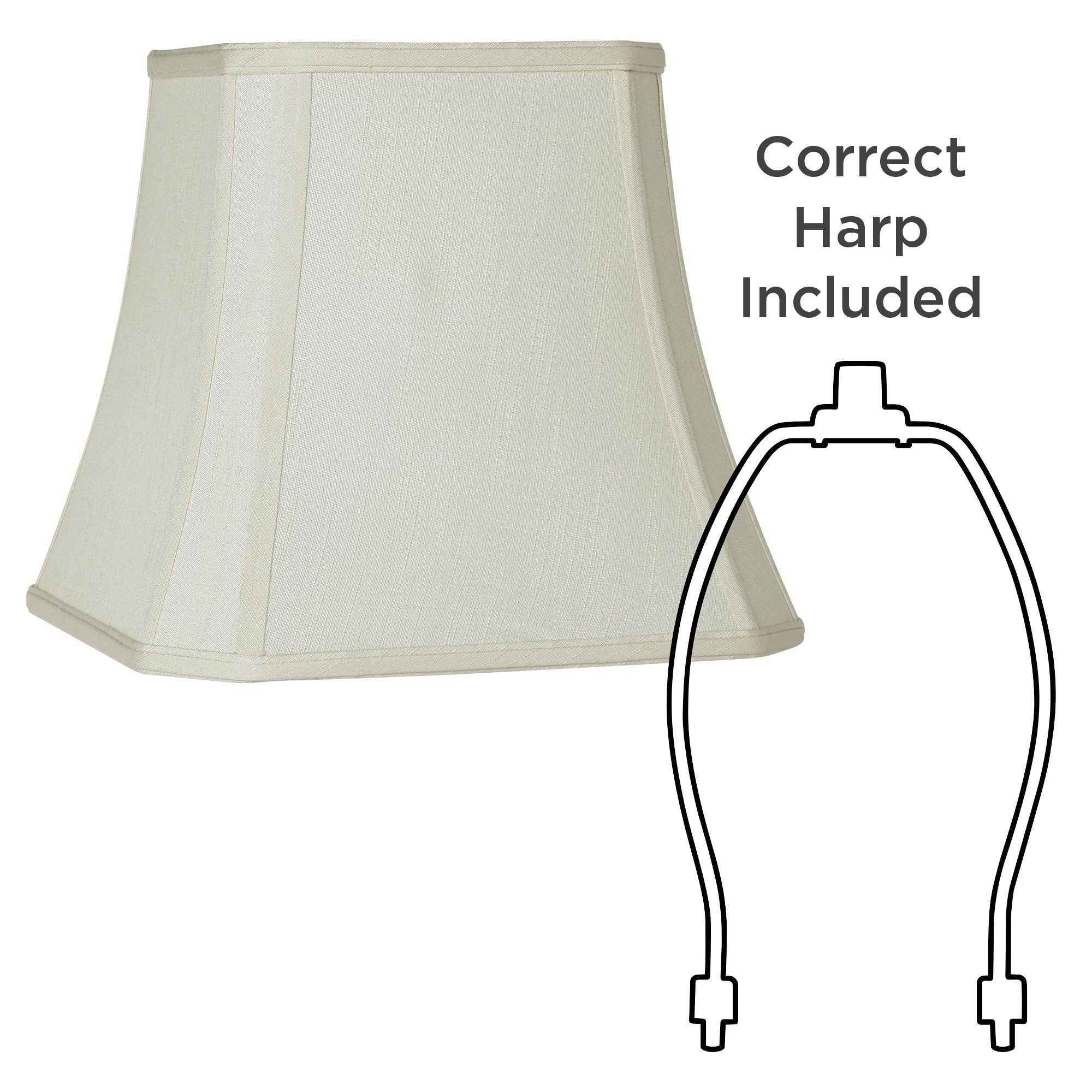 Image 6 Springcrest Walton Creme Square Cut Corner Lamp Shade 8x12x11 (Spider) more views