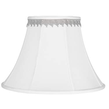 Springcrest White Bell Shade with Silver Leaf Trim 9x18x13 (Spider)