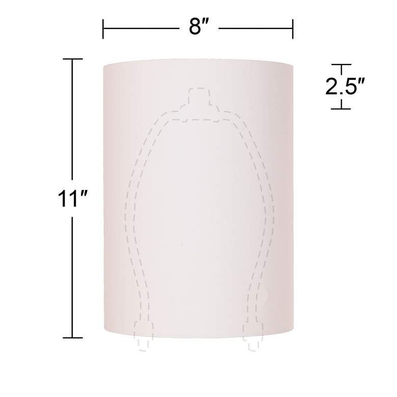 Image 5 Springcrest White Cotton Set of 2 Tall Drum Lamp Shades 8x8x11 (Spider) more views