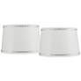 1_Springcrest White Crystal Trim Set of 2 Drum Shades 13x15x10 (Spider)